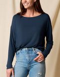 Bamboo Dolman Long Sleeve Tee - Navy
