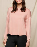 Bamboo Dolman Long Sleeve Tee - Rosewater