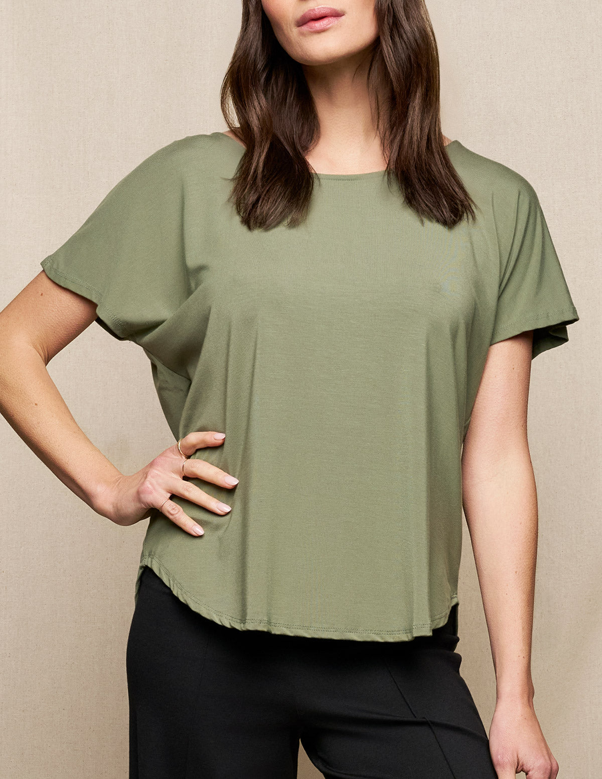 Bamboo Dolman Tee - Sage- XS and 2XL Only