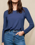 Bamboo 240 Long Sleeve Tee - Navy