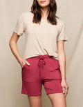 Bamboo Sleep Shorts - Burgundy Rose