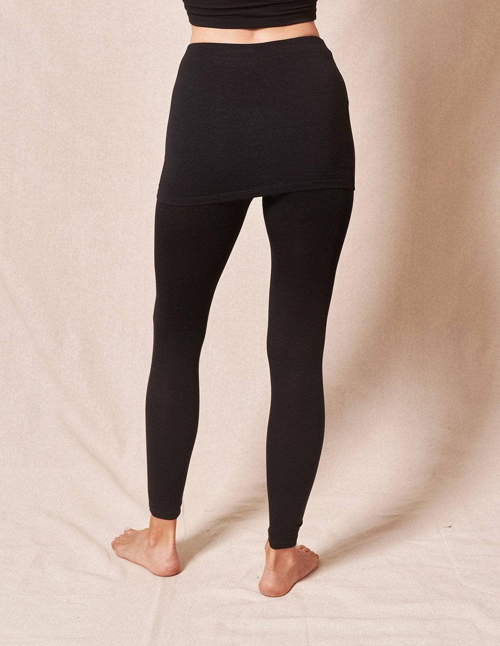 Bamboo Leggings with Skirt - Black