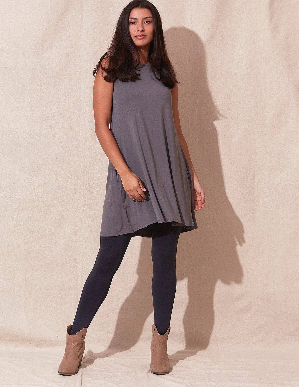 grey swing dress Grey Swing Vintage TV-Style Dress with Striped Bow l HeartMyCloset   heartmycloset