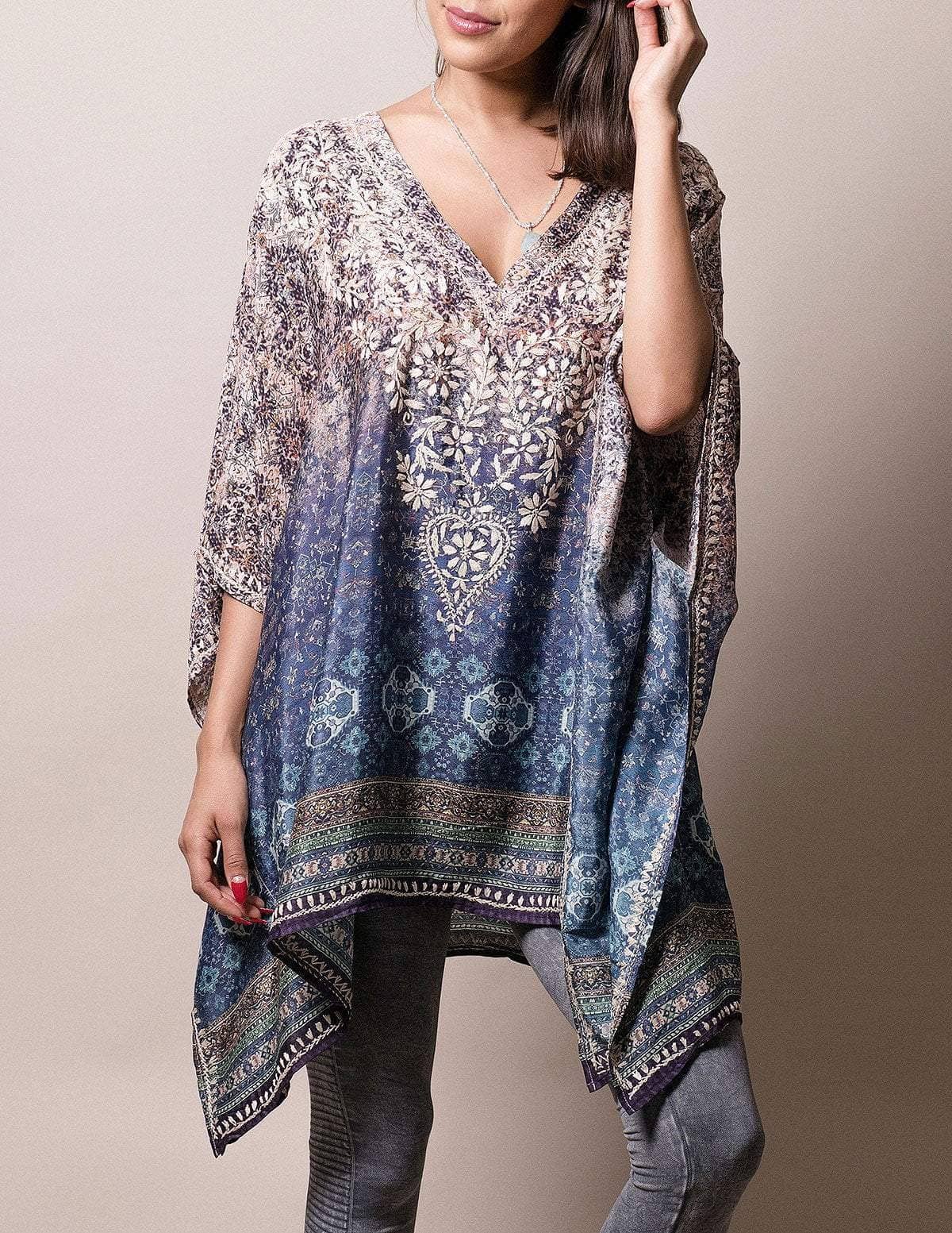 Fair Trade Flowy Tunic - Blue — Sivana