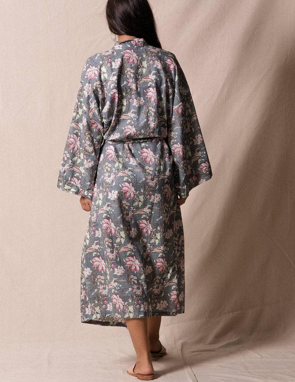 Fair Trade Kimono Robe - Grey — Sivana
