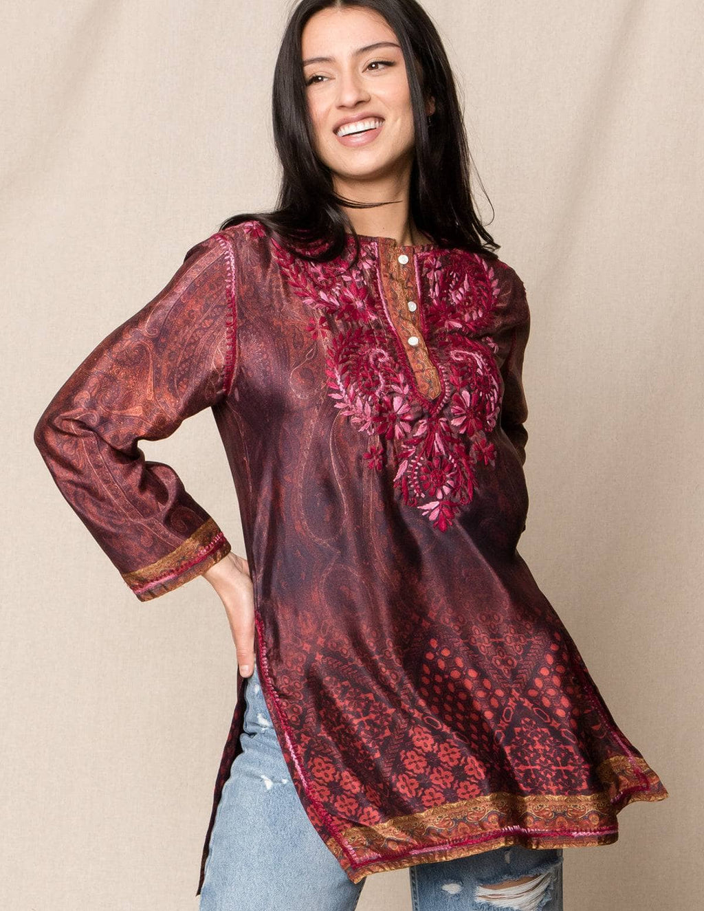 Fair Trade Shalimar Tunic - Amber — Sivana
