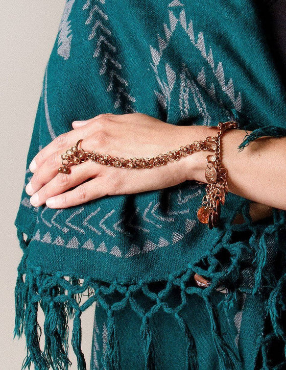 My Favorite Indian|women's Red Crystal Finger Bracelet - Zinc Alloy Link  Chain Belly Dance Jewelry